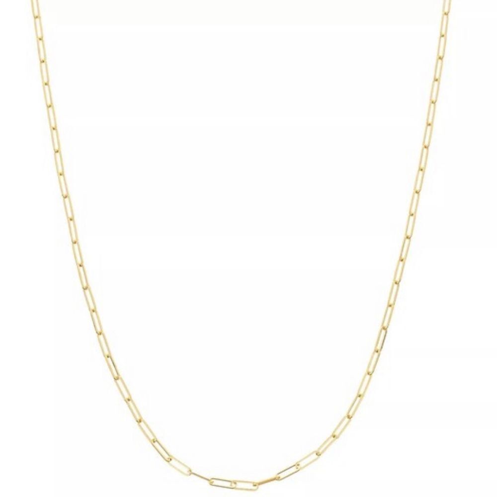 Paperclip Chain necklace 14k solid gold Necklace 20” inches perfect gift